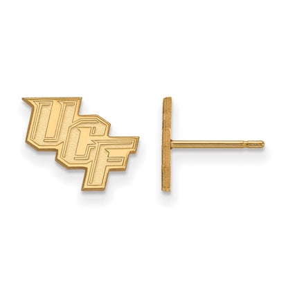 14K Yellow Gold Logoart University Of Central Florida U C F Extra Small Post Earrings