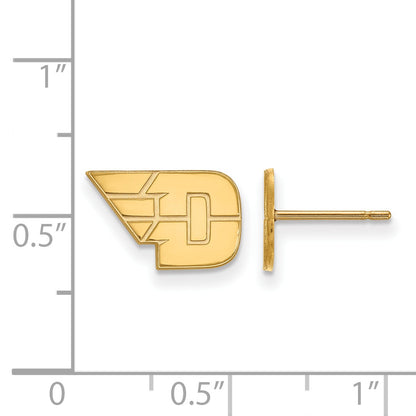 14K Yellow Gold Logoart University Of Dayton Extra Small Post Earrings