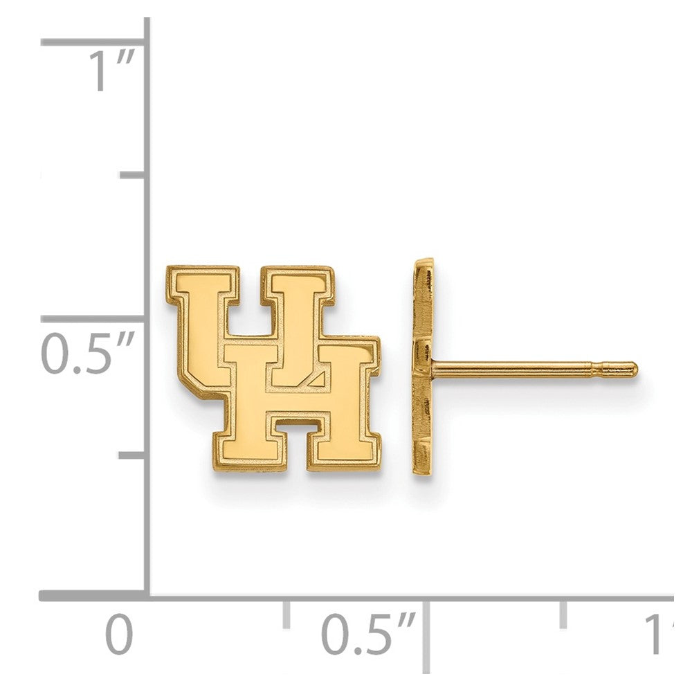 10K Yellow Gold Logoart University Of Houston U H Extra Small Post Earrings
