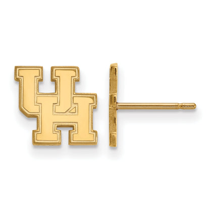 Gold Plated Sterling Silver Logoart University Of Houston U H Extra Small Post Earrings