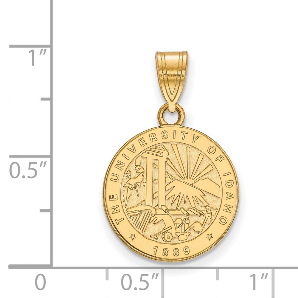 Gold Plated Sterling Silver Logoart University Of Idaho Medium Crest Pendant