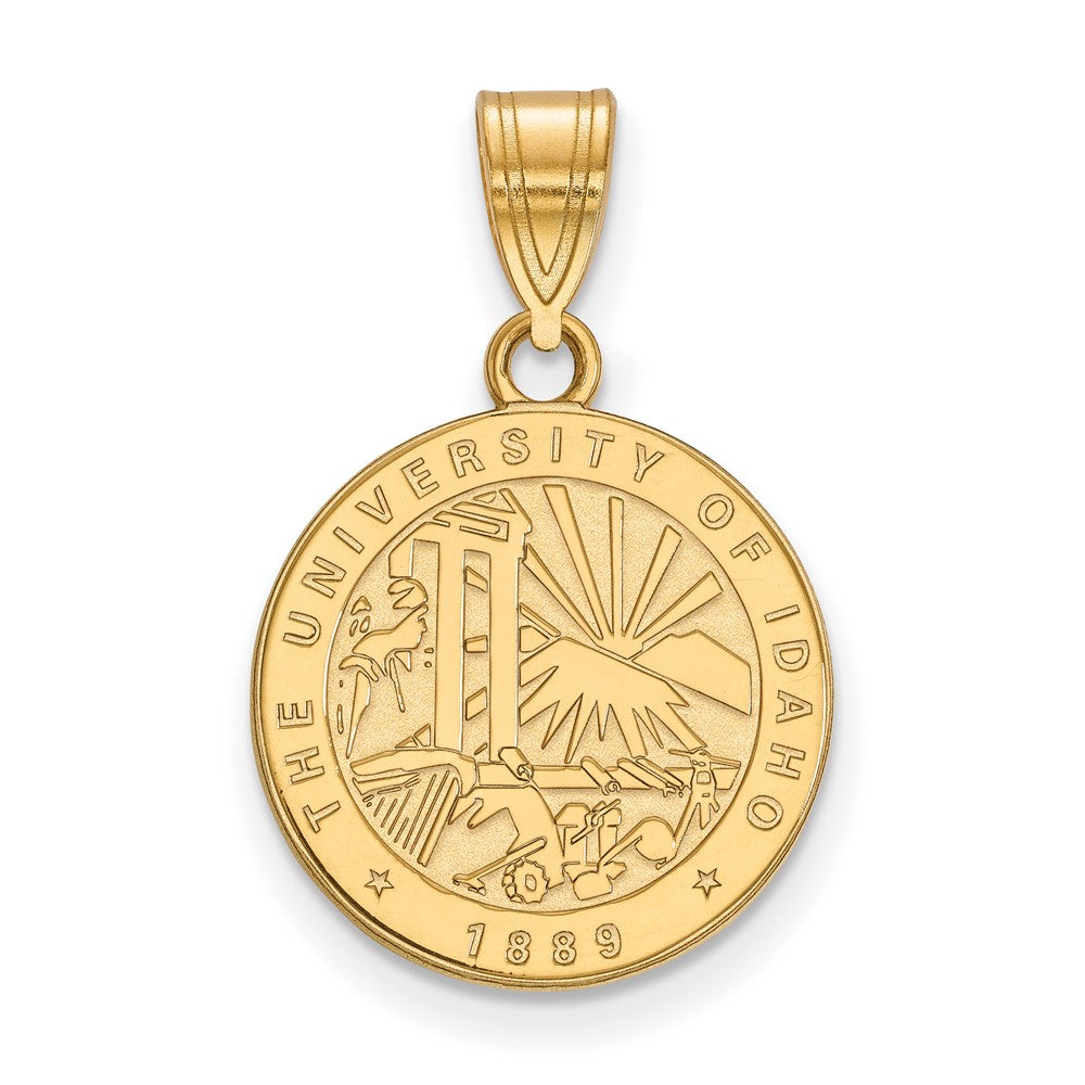 Gold Plated Sterling Silver Logoart University Of Idaho Medium Crest Pendant