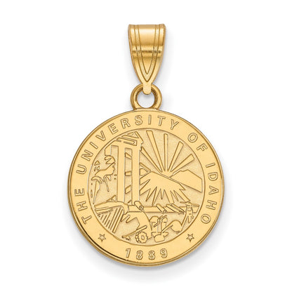 Gold Plated Sterling Silver Logoart University Of Idaho Medium Crest Pendant