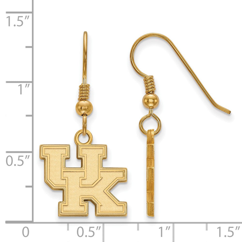 Gold Plated Sterling Silver Logoart University Of Kentucky U K Small Dangle Wire Earrings