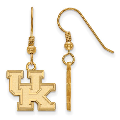 Gold Plated Sterling Silver Logoart University Of Kentucky U K Small Dangle Wire Earrings