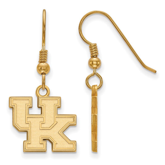 Gold Plated Sterling Silver Logoart University Of Kentucky U K Small Dangle Wire Earrings