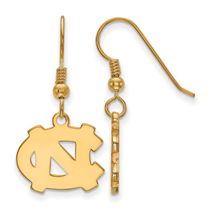 Gold Plated Sterling Silver Logoart University Of North Carolina N C Small Dangle Earrings
