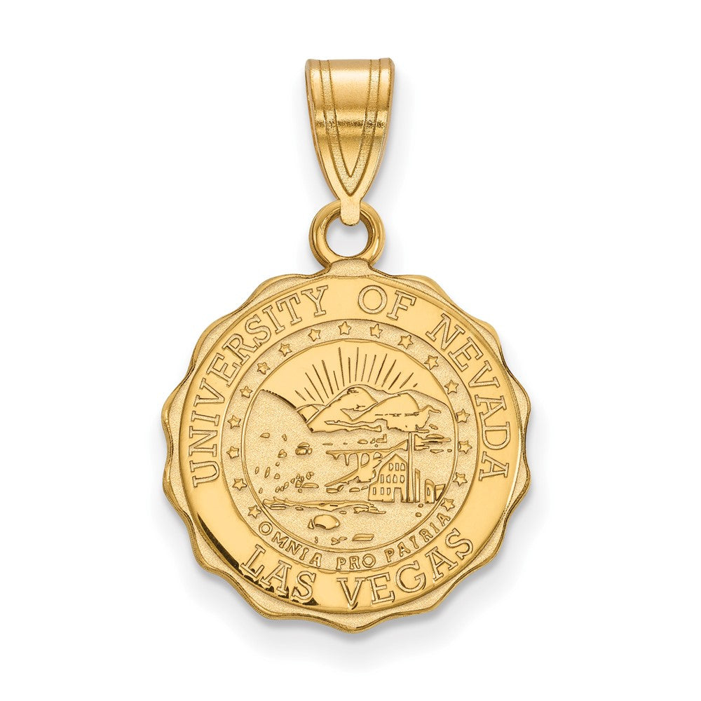Gold Plated Sterling Silver Logoart University Of Nevada Las Vegas Medium Crest Pendant