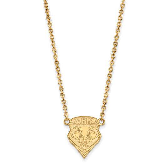 10K Yellow Gold Logoart University Of New Mexico Large Pendant 18 Inch Necklace