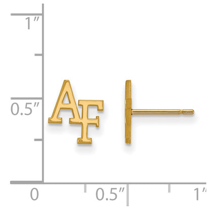 14K Yellow Gold Logoart United States Air Force Academy A F Extra Small Post Earrings