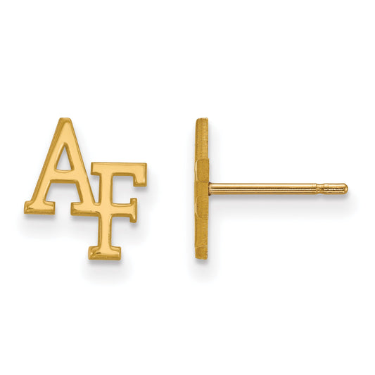 Gold Plated Sterling Silver Logoart United States Air Force Academy A F Extra Small Post Earrings