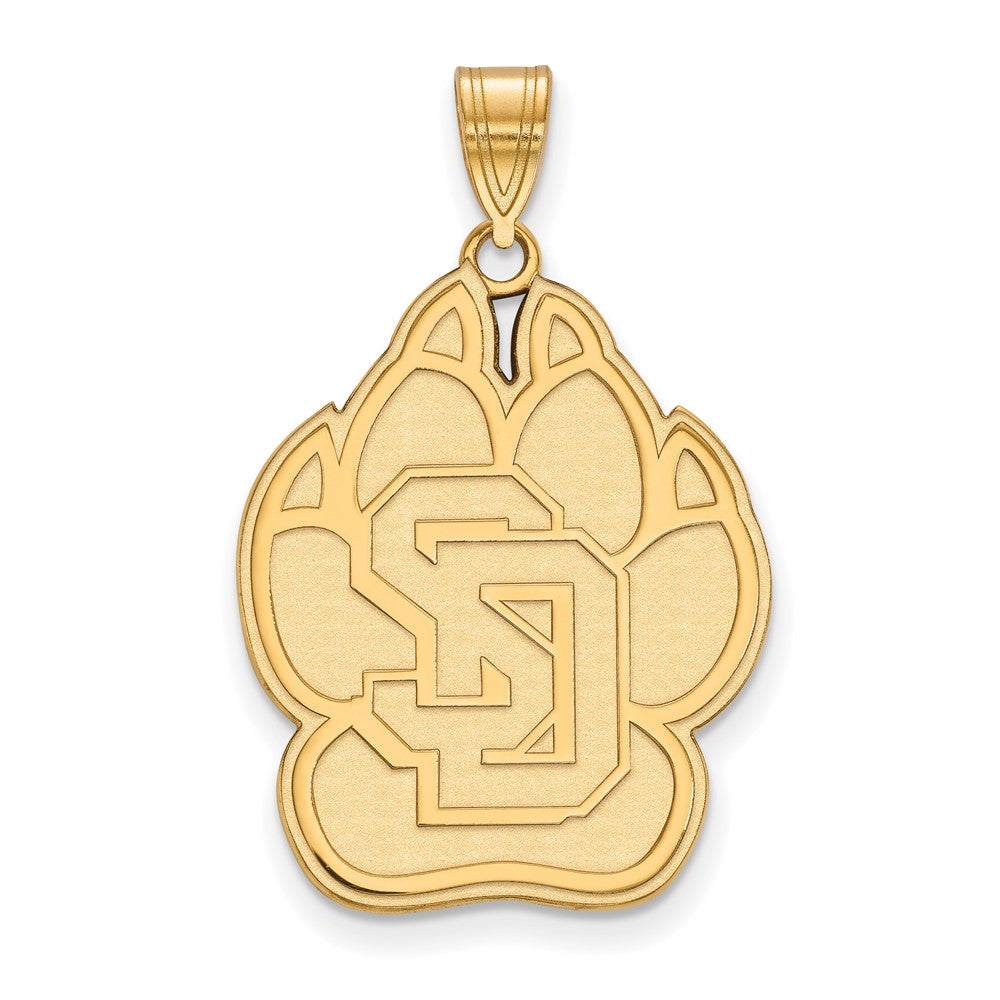 Gold Plated Sterling Silver Logoart University Of South Dakota Extra Large Pendant