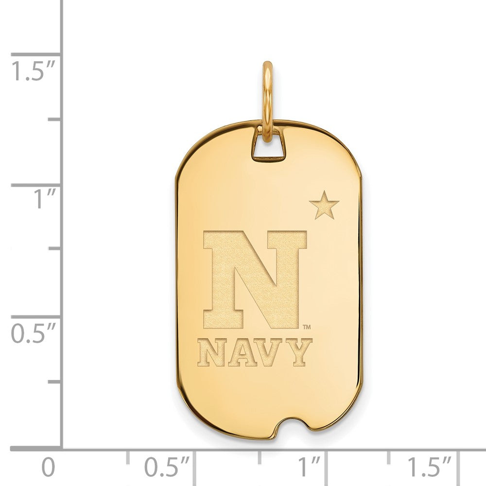 14K Yellow Gold Logoart Us Naval Academy Small Dog Tag Pendant