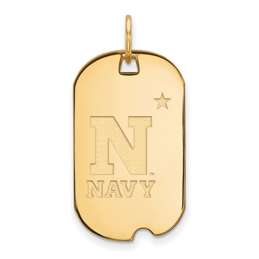 14K Yellow Gold Logoart Us Naval Academy Small Dog Tag Pendant