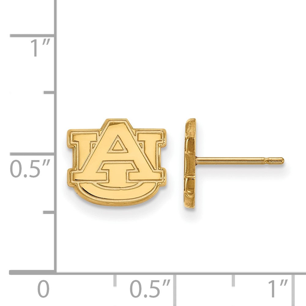 10K Yellow Gold Logoart Auburn University A U Extra Small Post Earrings