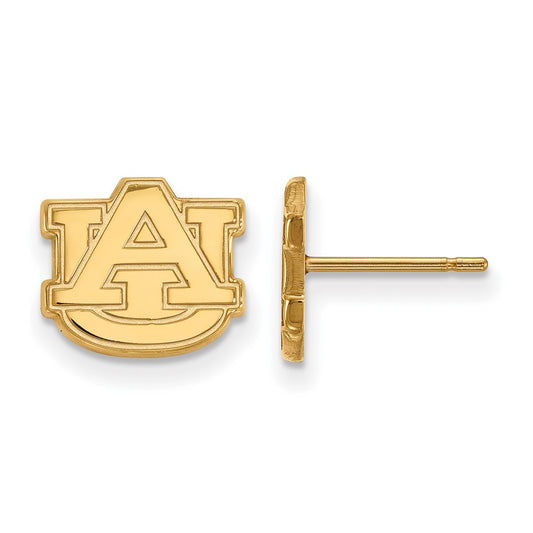 14K Yellow Gold Logoart Auburn University A U Extra Small Post Earrings