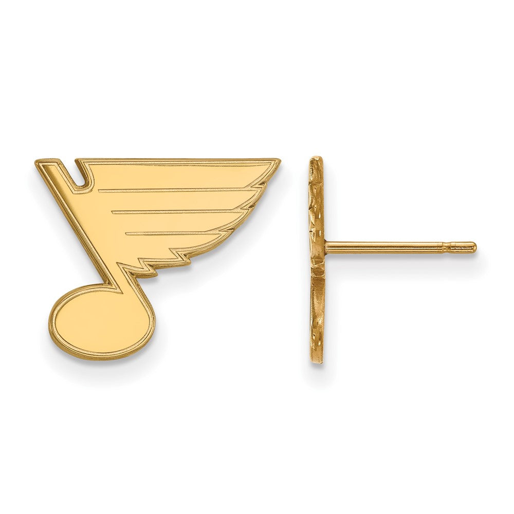 10K Yellow Gold Nhl Logoart St. Louis Blues Small Post Earrings