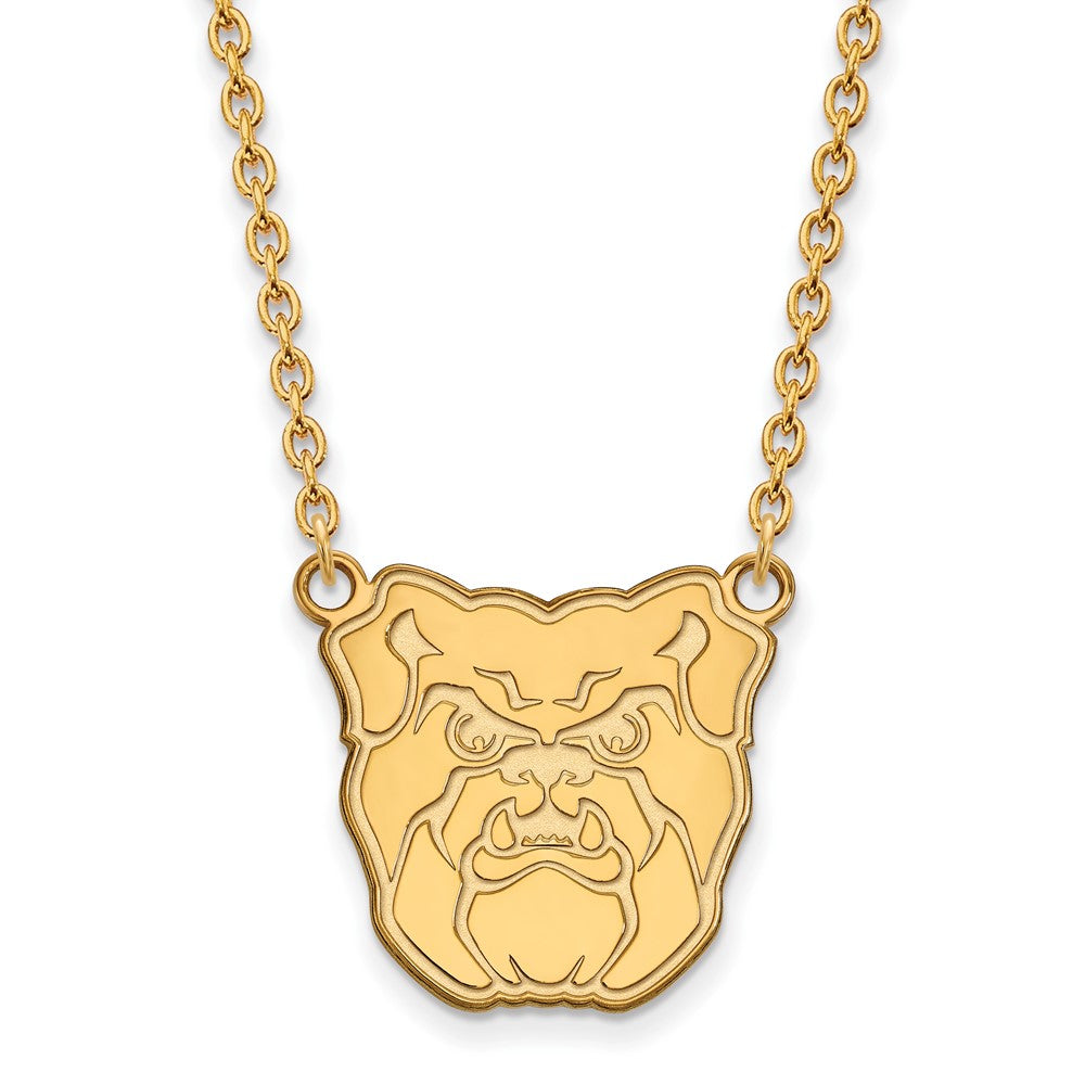 10K Yellow Gold Logoart Butler University Bulldog Large Pendant 18 Inch Necklace