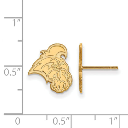 Gold Plated Sterling Silver Logoart Coastal Carolina University Chanticleer Small Post Earrings