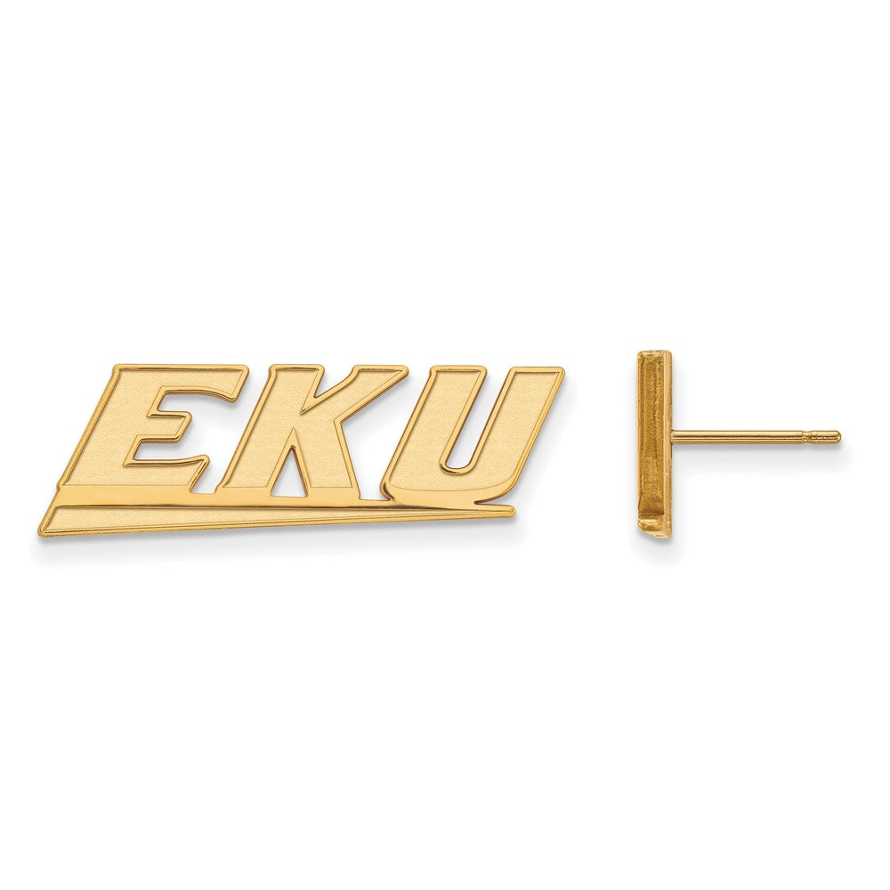 14K Yellow Gold Logoart Eastern Kentucky University E K U Small Post Earrings