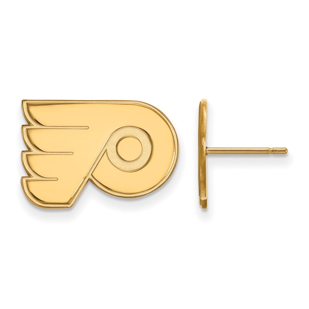Gold Plated Sterling Silver Nhl Logoart Philadelphia Flyers Small Post Earrings