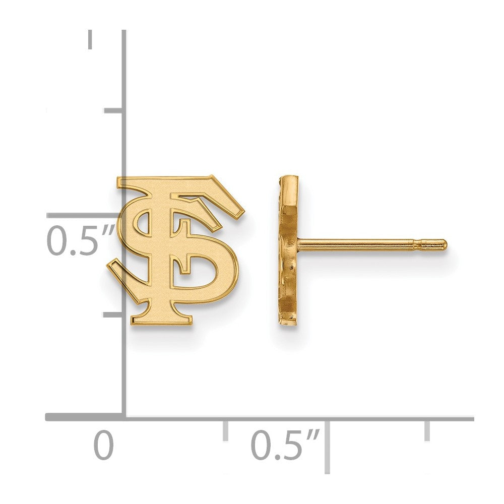 Gold Plated Sterling Silver Logoart Florida State University F S Extra Small Post Earrings