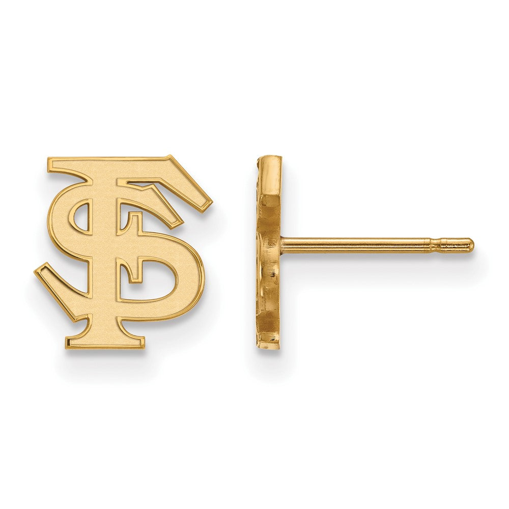 Gold Plated Sterling Silver Logoart Florida State University F S Extra Small Post Earrings