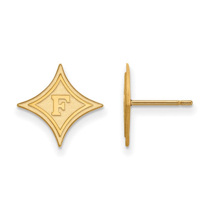 10K Yellow Gold Logoart Furman University Small Post Earrings