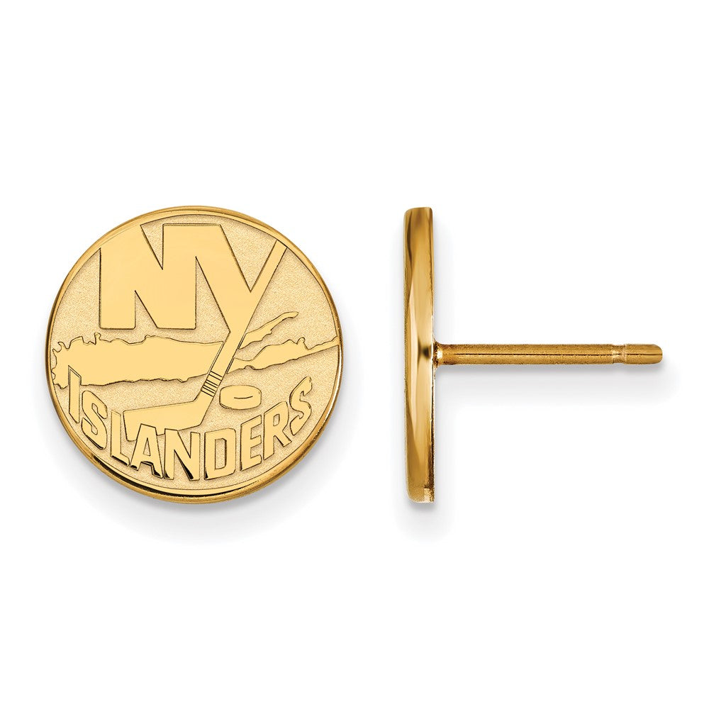 10K Yellow Gold Nhl Logoart New York Islanders Small Post Earrings