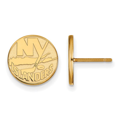 Gold Plated Sterling Silver Nhl Logoart New York Islanders Small Post Earrings