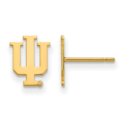 Gold Plated Sterling Silver Logoart Indiana University I U Extra Small Post Earrings