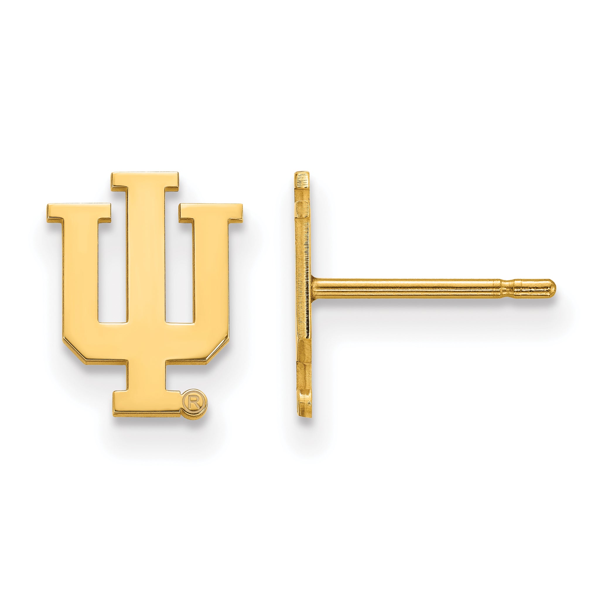 14K Yellow Gold Logoart Indiana University I U Extra Small Post Earrings