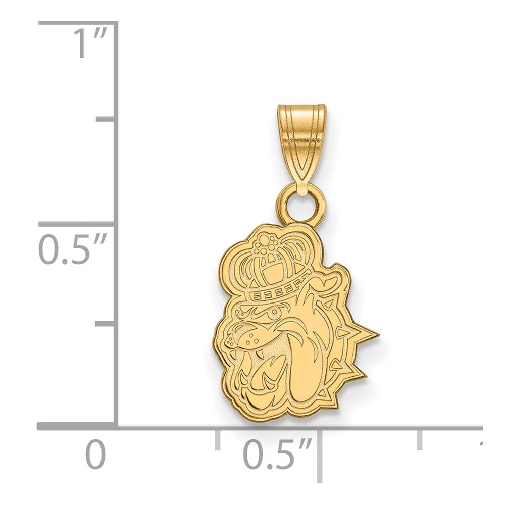 14K Yellow Gold Logoart James Madison University Duke Dog Small Pendant