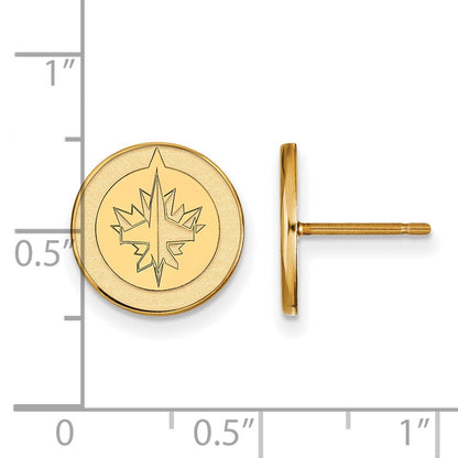 14K Yellow Gold Nhl Logoart Winnipeg Jets Small Post Earrings
