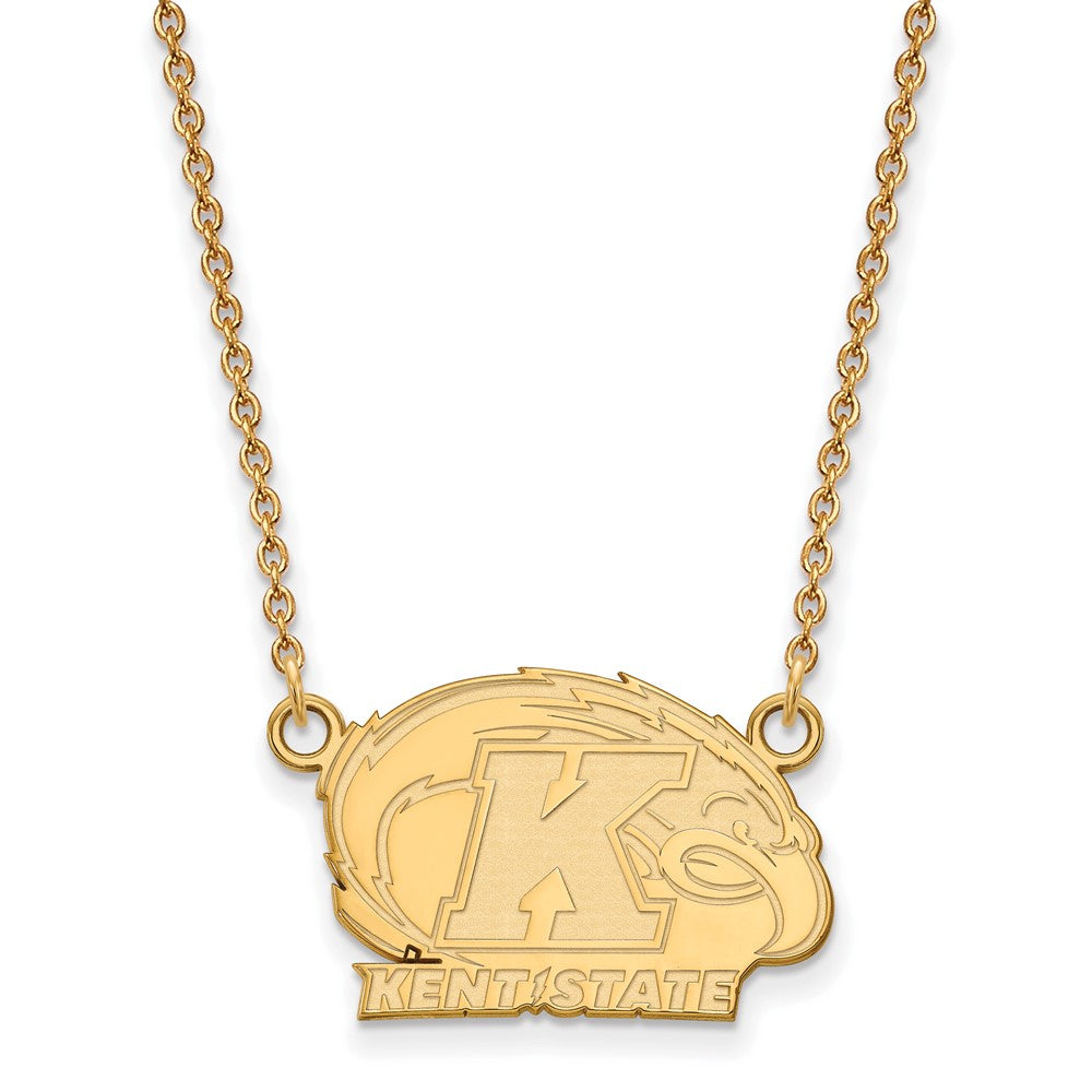 14K Yellow Gold Logoart Kent State University Small Pendant 18 Inch Necklace