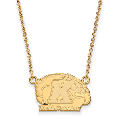 10K Yellow Gold Logoart Kent State University Small Pendant 18 Inch Necklace