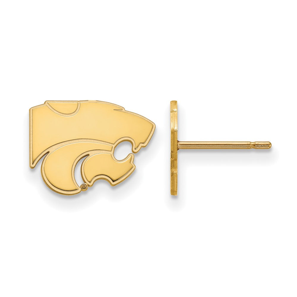 10K Yellow Gold Logoart Kansas State University Wildcat Extra Small Post Earrings