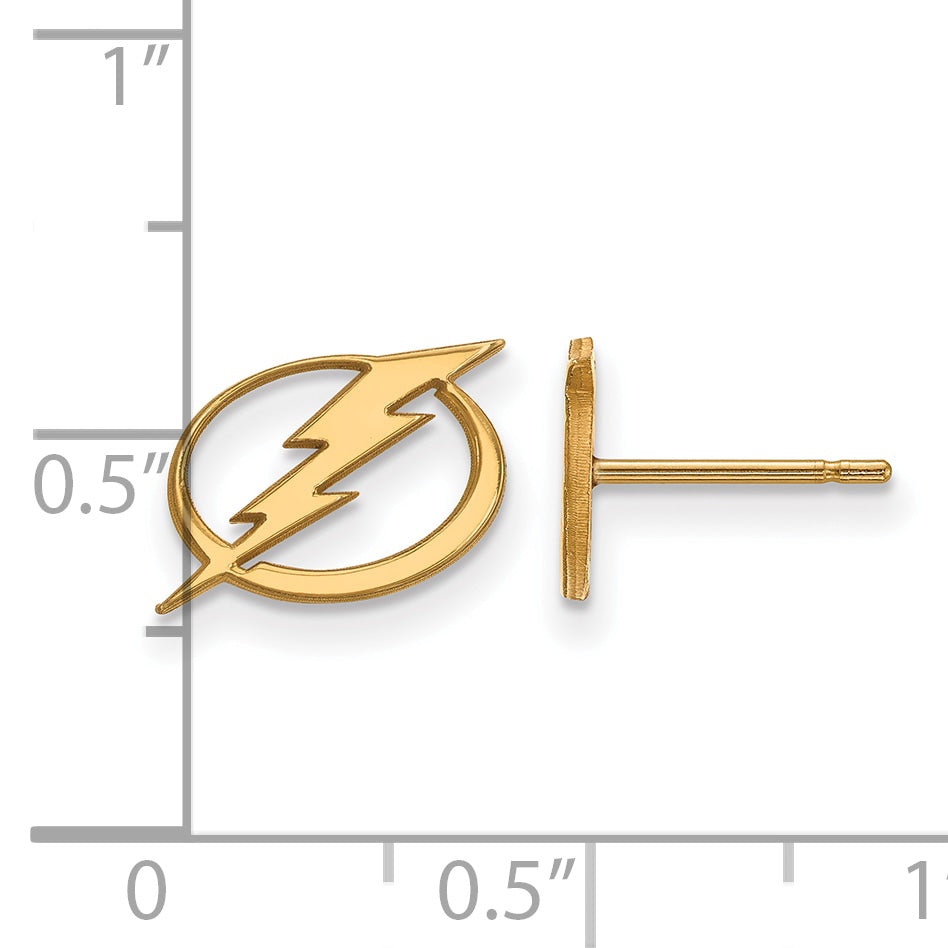 14K Yellow Gold Nhl Logoart Tampa Bay Lightning Extra Small Post Earrings