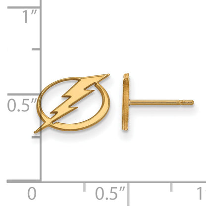 14K Yellow Gold Nhl Logoart Tampa Bay Lightning Extra Small Post Earrings