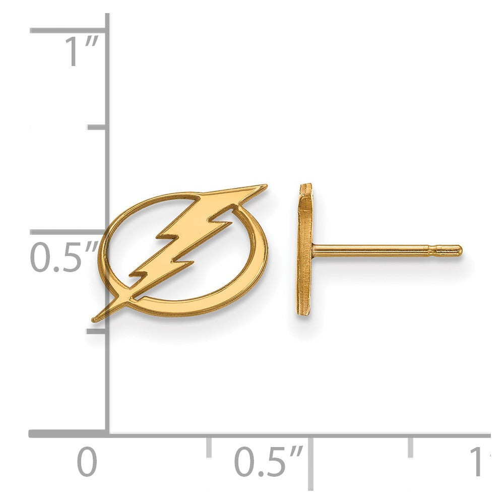 10K Yellow Gold Nhl Logoart Tampa Bay Lightning Extra Small Post Earrings