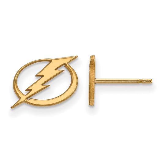 10K Yellow Gold Nhl Logoart Tampa Bay Lightning Extra Small Post Earrings