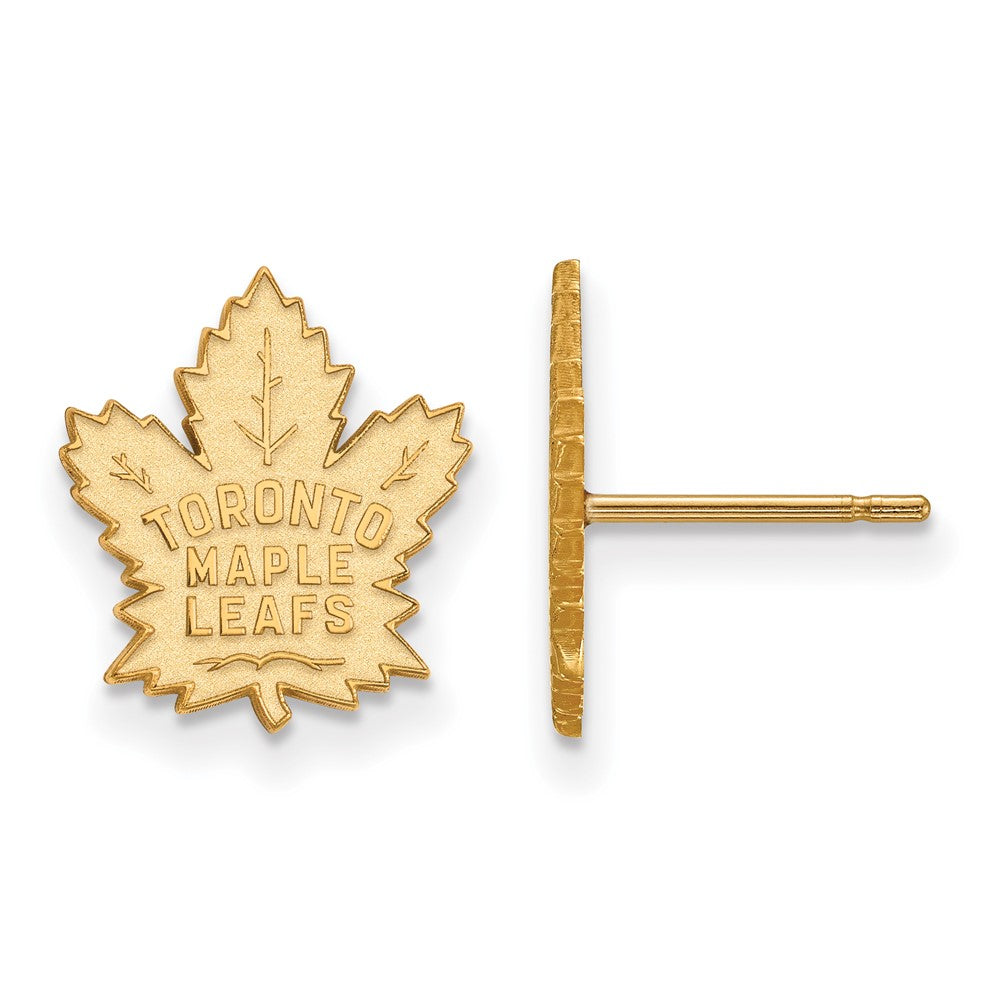 14K Yellow Gold Nhl Logoart Toronto Maple Leafs Small Post Earrings