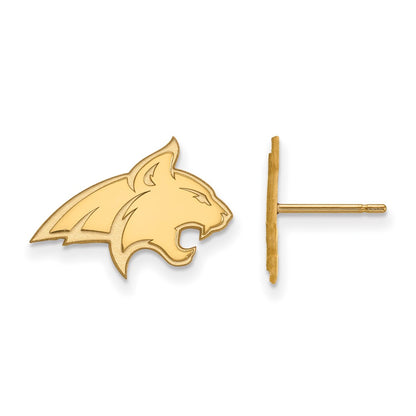 10K Yellow Gold Logoart Montana State University Bobcat Small Post Earrings