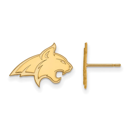 10K Yellow Gold Logoart Montana State University Bobcat Small Post Earrings