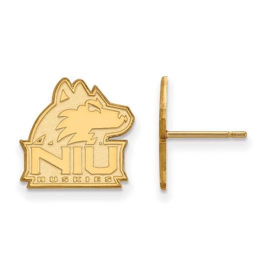 14K Yellow Gold Logoart Northern Illinois University N I U Huskies Small Post Earrings