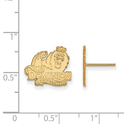 14K Yellow Gold Logoart Old Dominion University Small Post Earrings