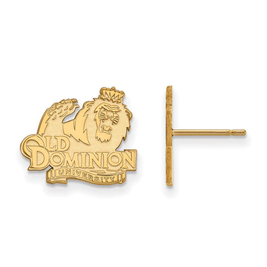 Gold Plated Sterling Silver Logoart Old Dominion University Small Post Earrings