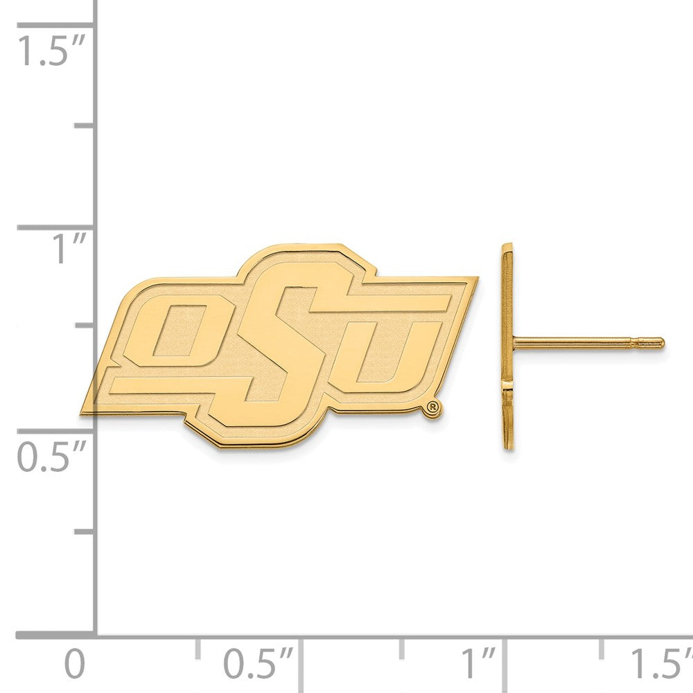 Gold Plated Sterling Silver Logoart Oklahoma State University O S U Small Post Earrings