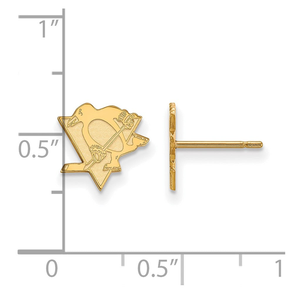 Gold Plated Sterling Silver Nhl Logoart Pittsburgh Penguins Extra Small Post Earrings