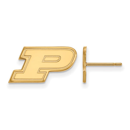 14K Yellow Gold Logoart Purdue University Letter P Extra Small Post Earrings